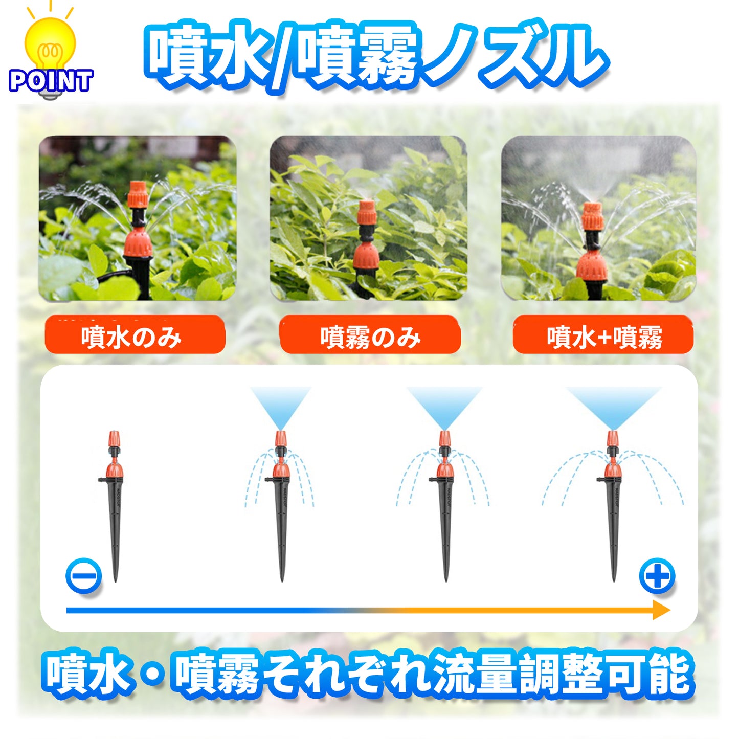 キャップ付き 噴水噴霧ノズル 5個セット B047