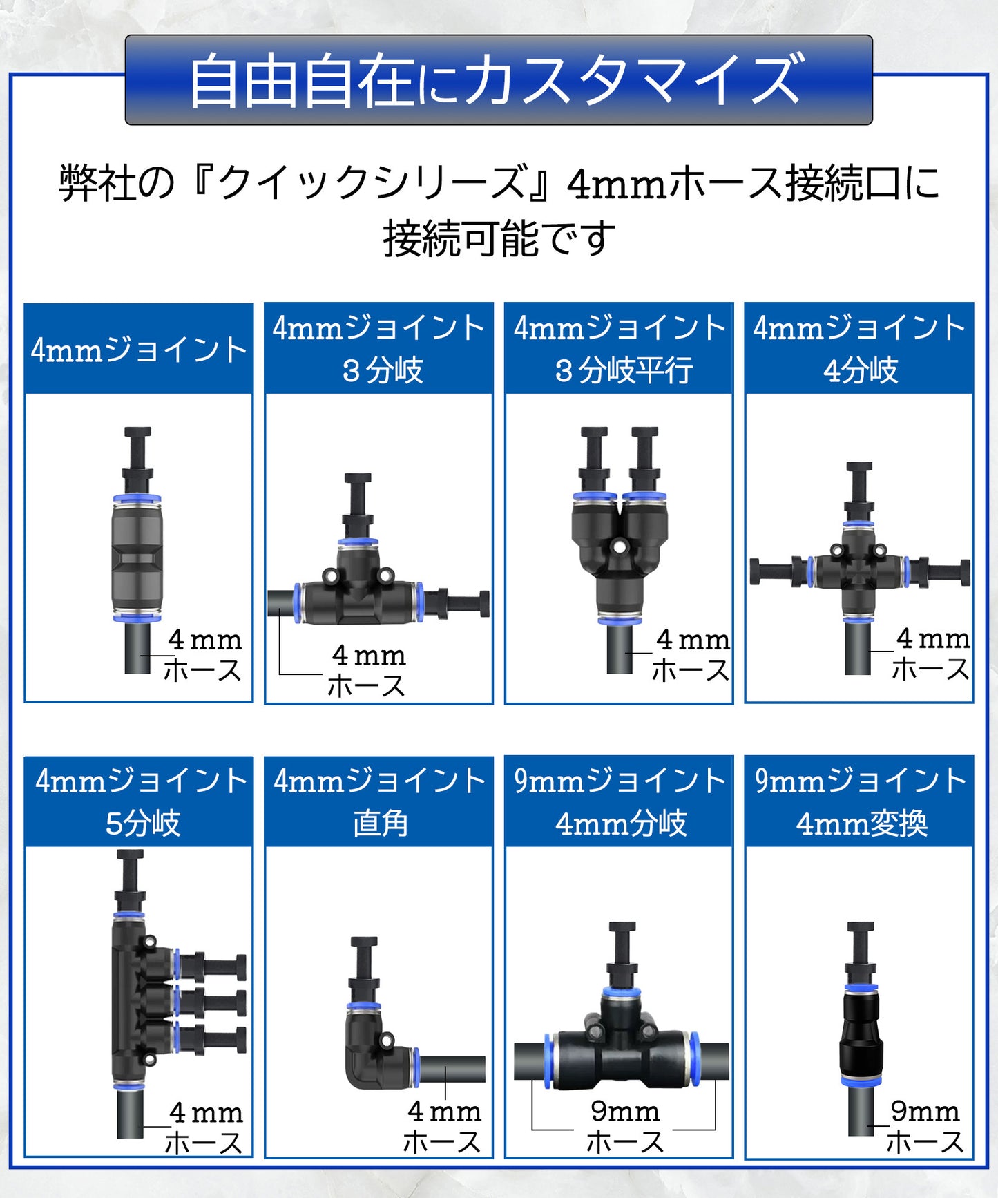 クイック式 4㎜ジョイントエンドキャップ B074
