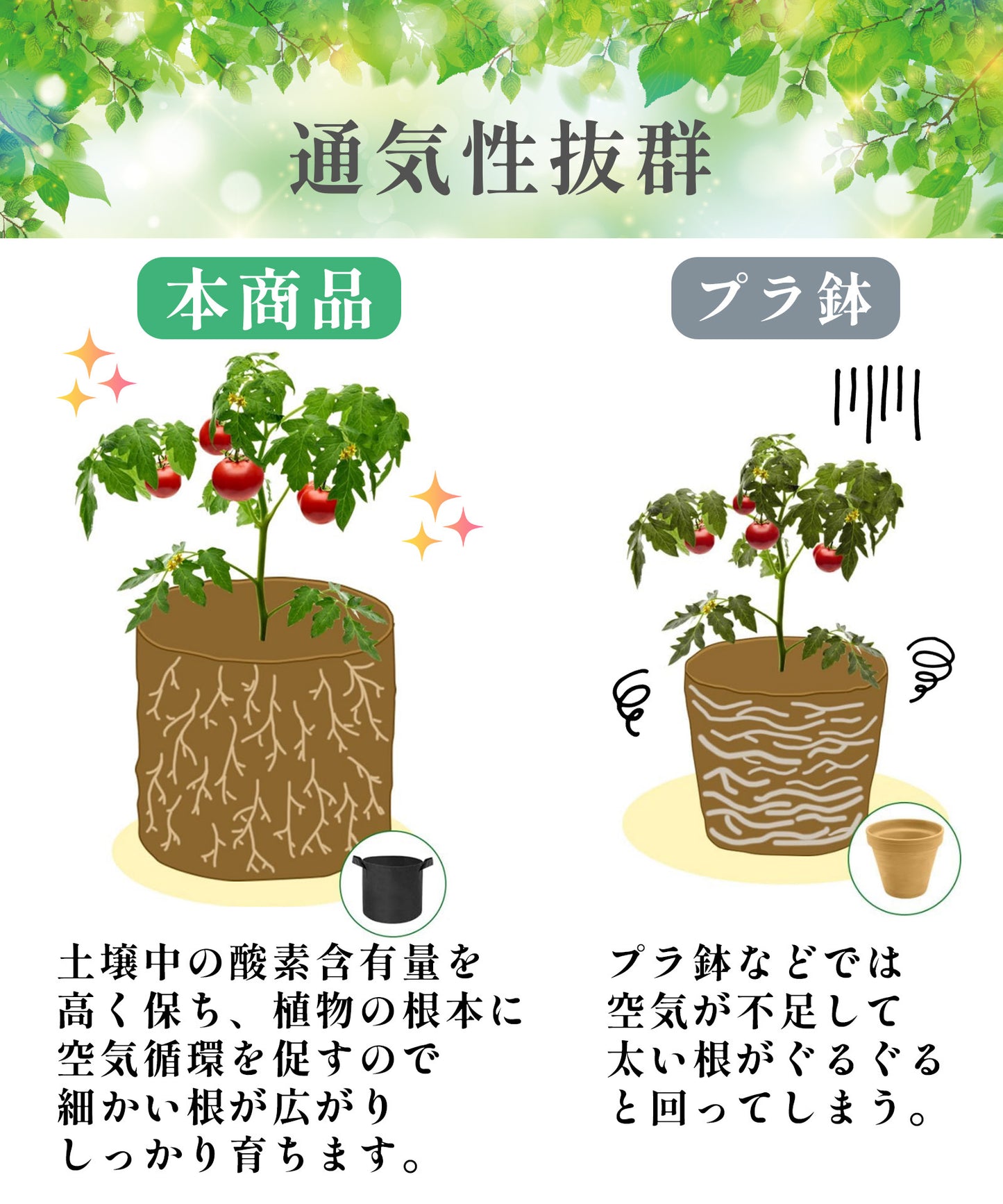 不織布ポット 5個セット C057