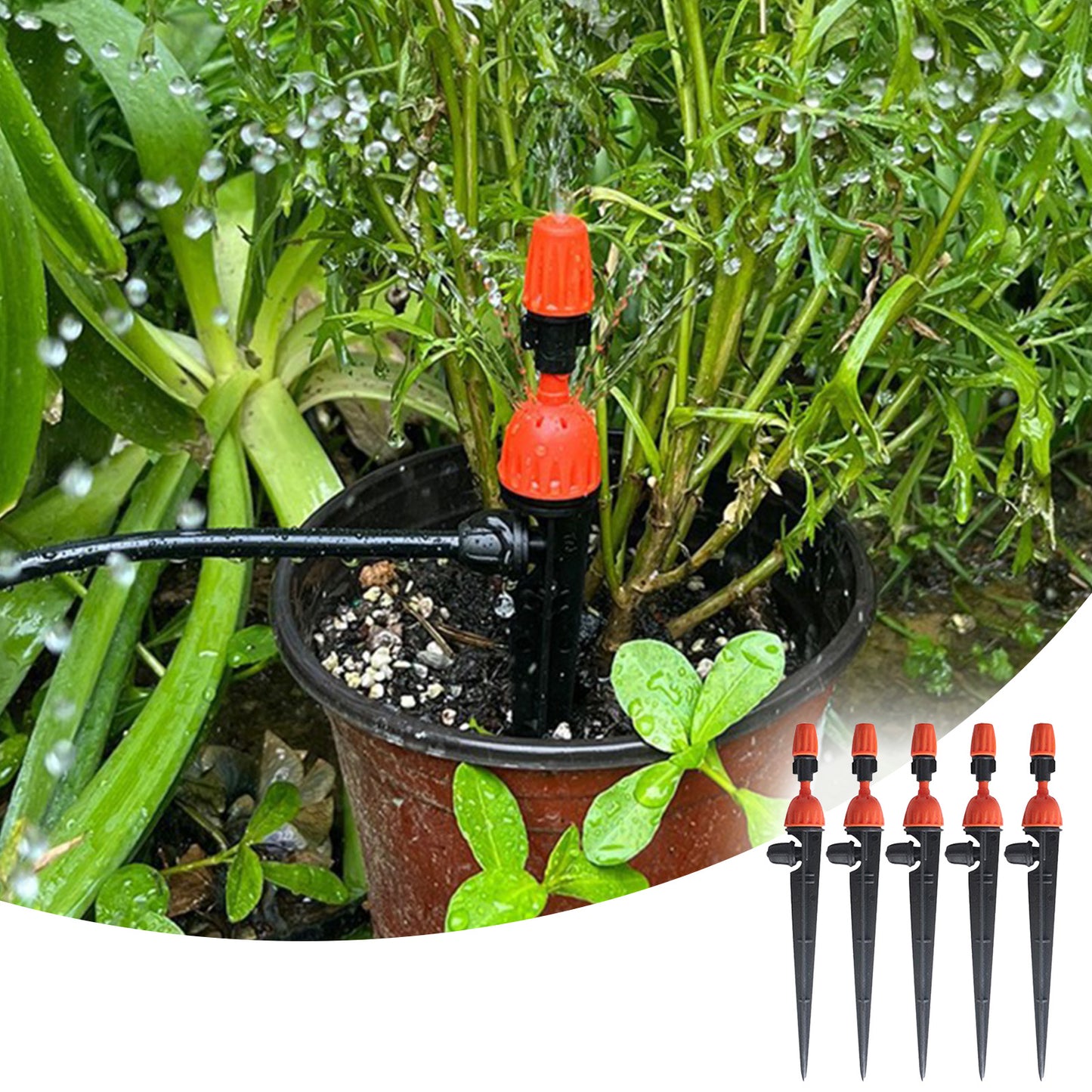 キャップ付き 噴水噴霧ノズル 5個セット B047
