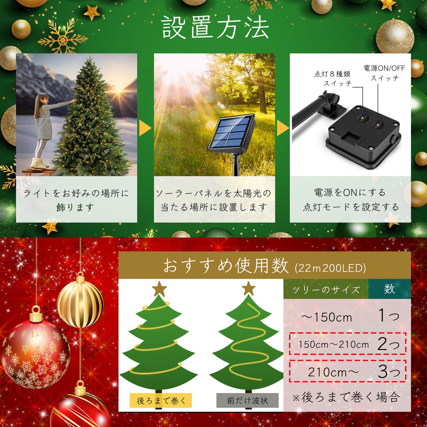 大粒 100LED 200LED イルミネーションライト