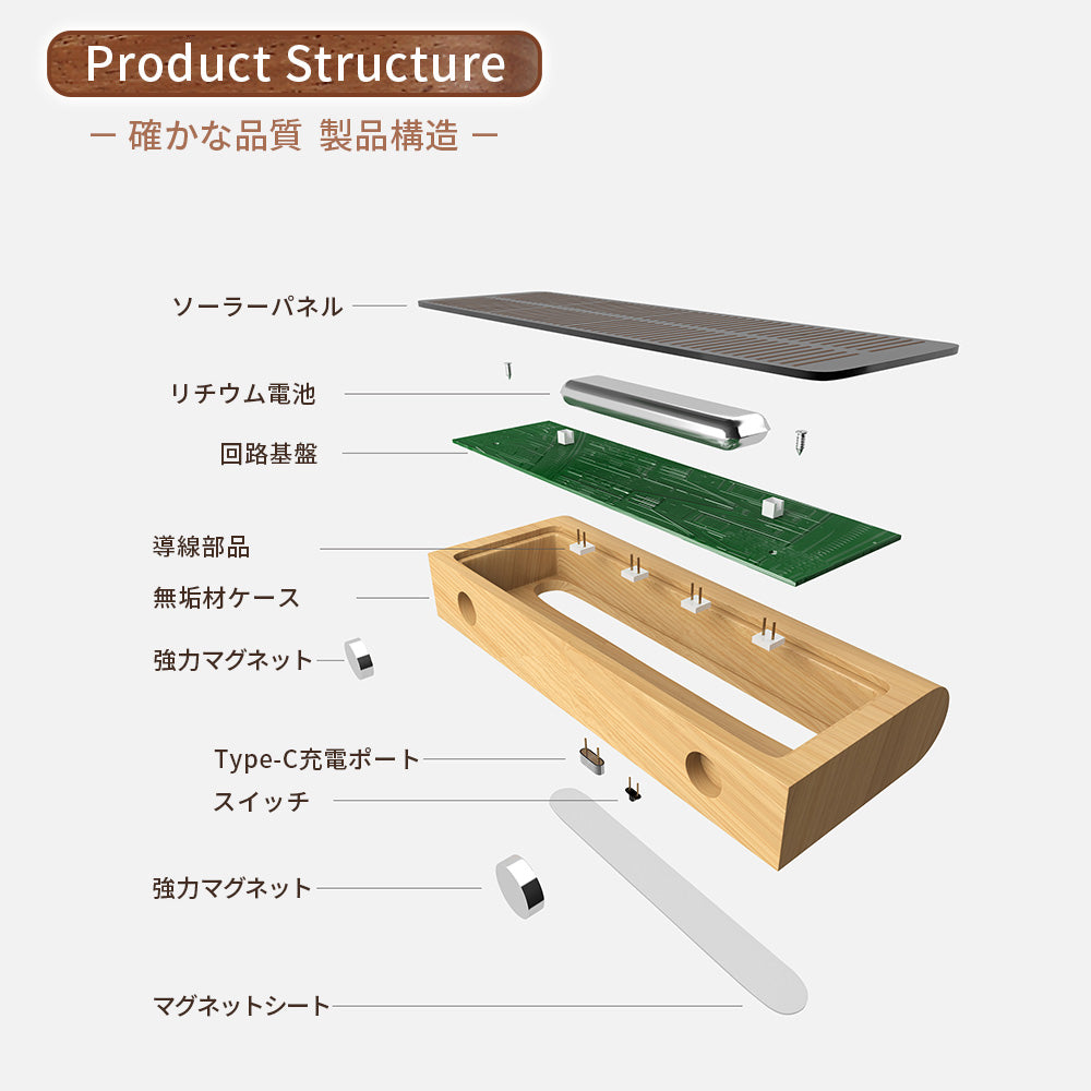 木製ソーラーライト