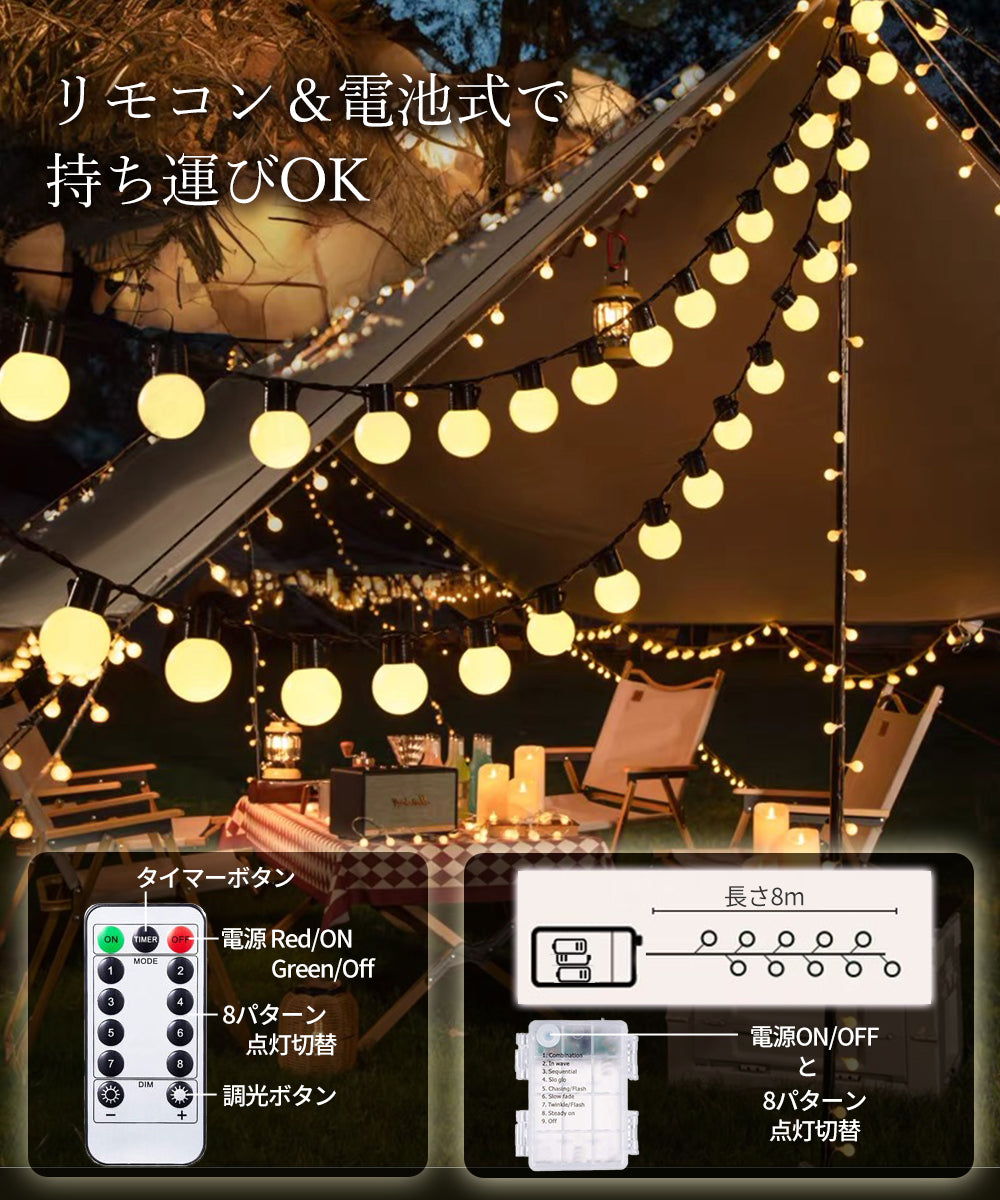 キャンプライト 大玉20LED 電池式