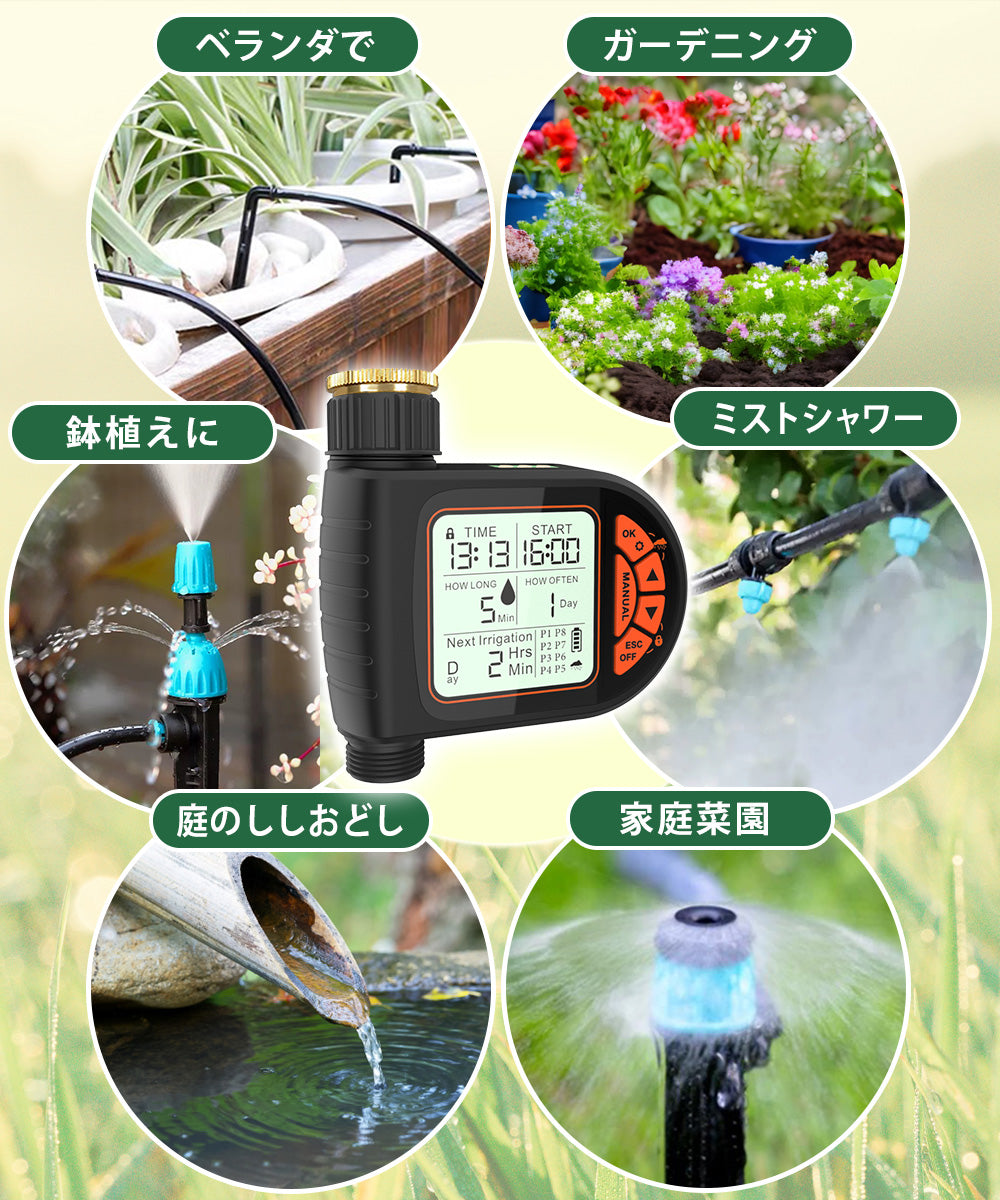 散水タイマー 8パターン 単品販売 B002
