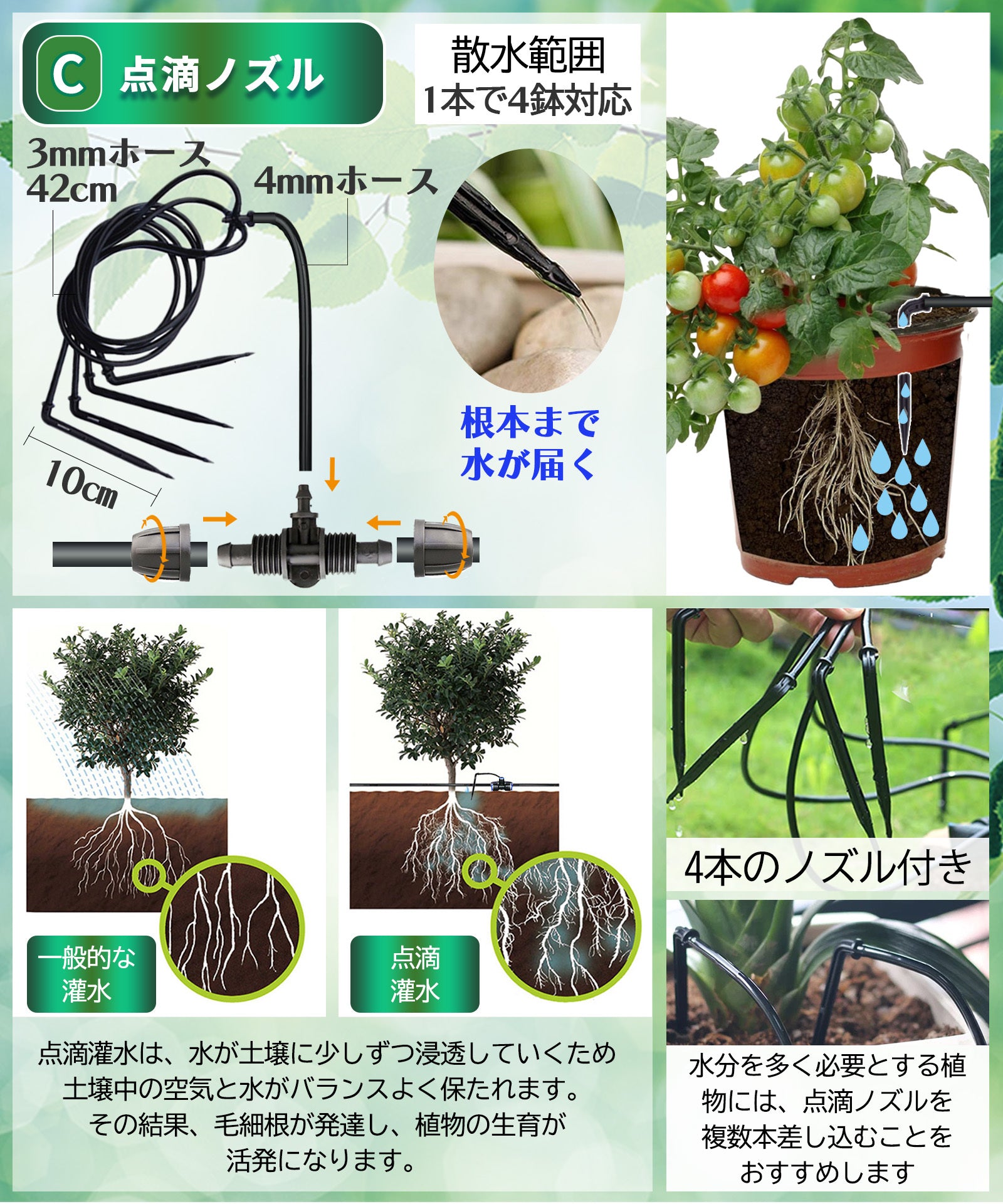 水滴（すいてき） セフティ－3・マイクロ灌水ノズル 点滴・SMKS-6－園芸用品・散水用品