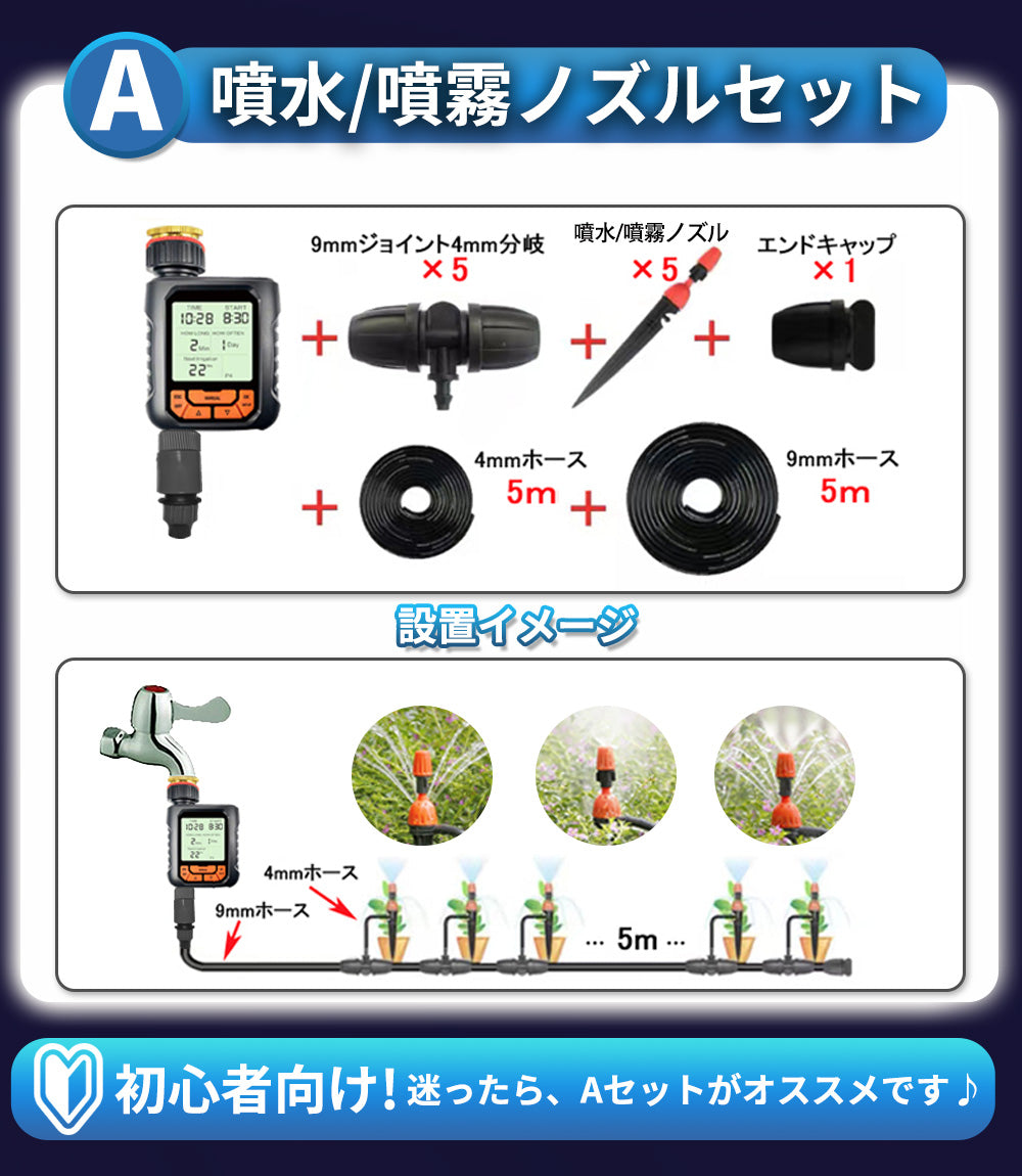 自動水やり機 スターターキット 大型パネル版 英語表示