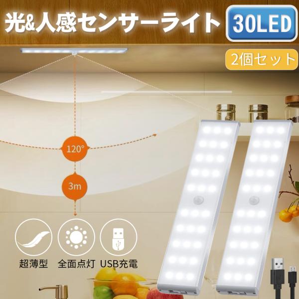人感センサーライト 2個セット 30LED A100