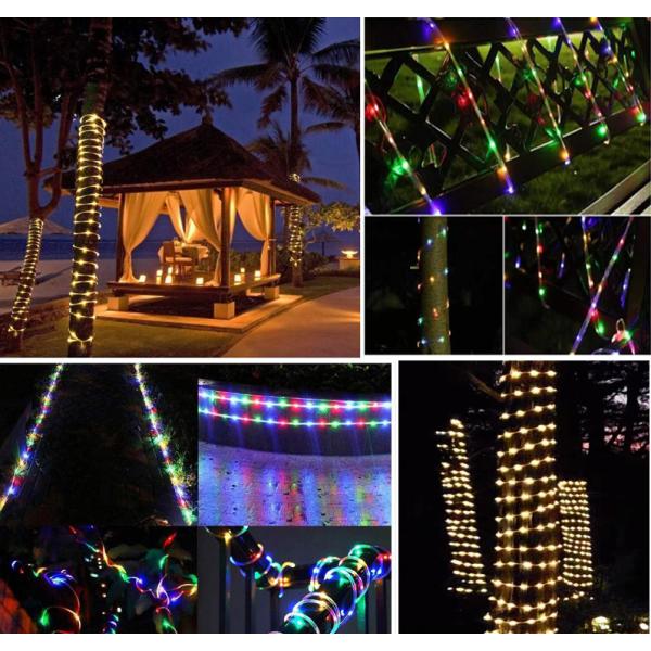 イルミネーション チューブライト 10m 100LED ソーラー充電式